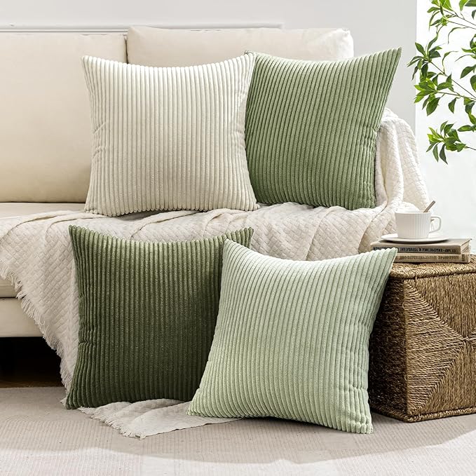 MIULEE Boho Farmhouse Throw Pillow Covers 20x20 Inch Set of 4 Mordern Neutral
