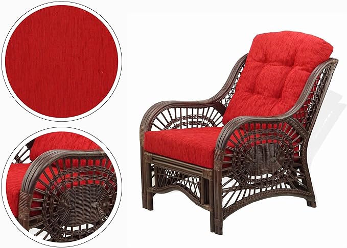 Malibu Lounge Living Accent Armchair Natural Rattan Wicker Handmade Design