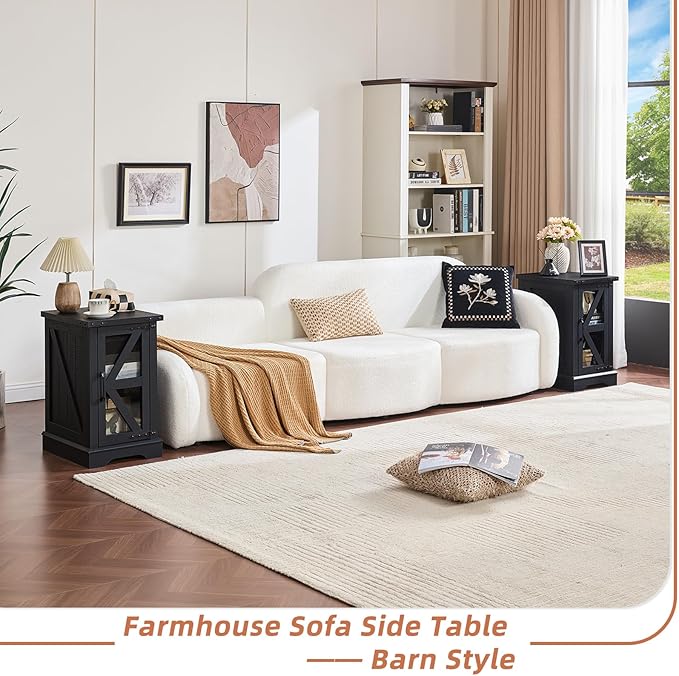 Joaxswe Narrow Night Stand for Small Spaces, Farmhouse Side End Table