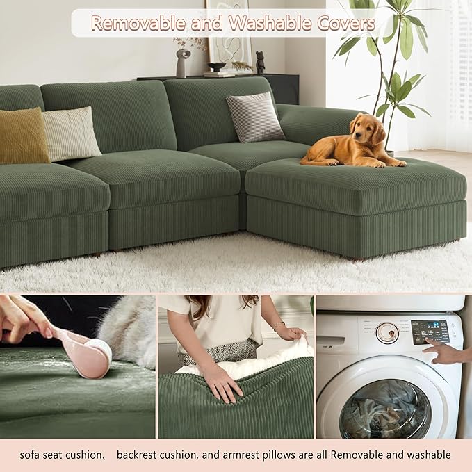 EASE MOOSE Oversized Sectional Modular Sofa, Deep Seat Modular Sectional Cloud