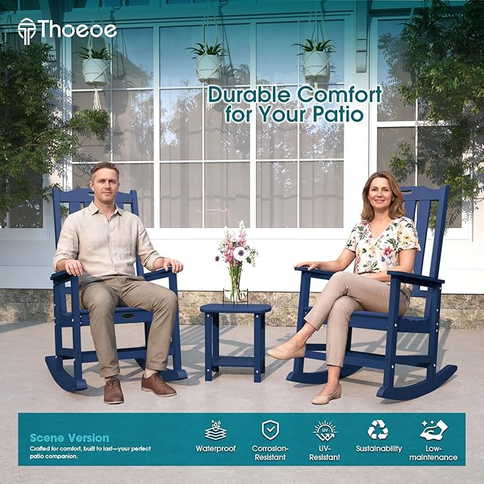 THOEOE Oversized Rocking Chair, Outdoor Rocking Chair
