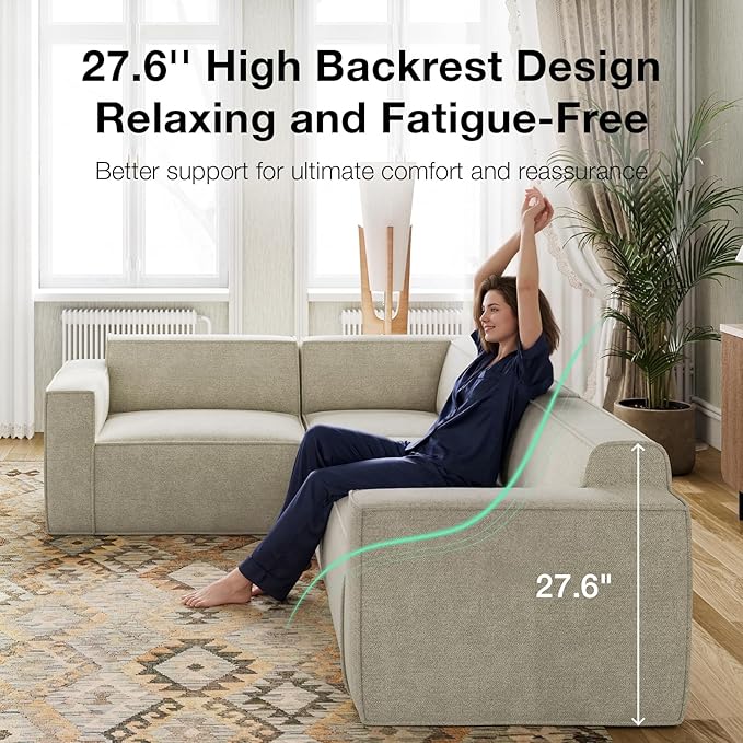 Novilla Modular Sectional Sofa, No Assembly Cloud Sectional Couch