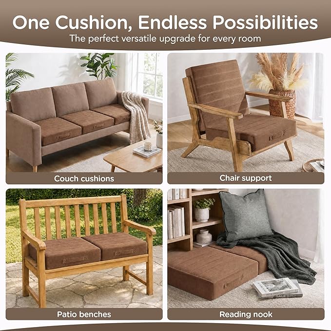 Codi Thick Replacement Couch Cushions, Upholstery Foam