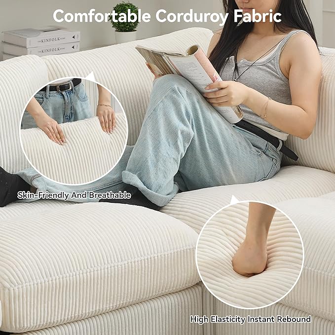 114'' V-Shaped Sectional Cloud Couch