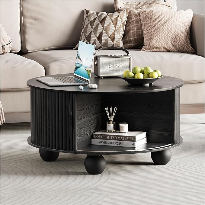 SULIVES Round Coffee Table