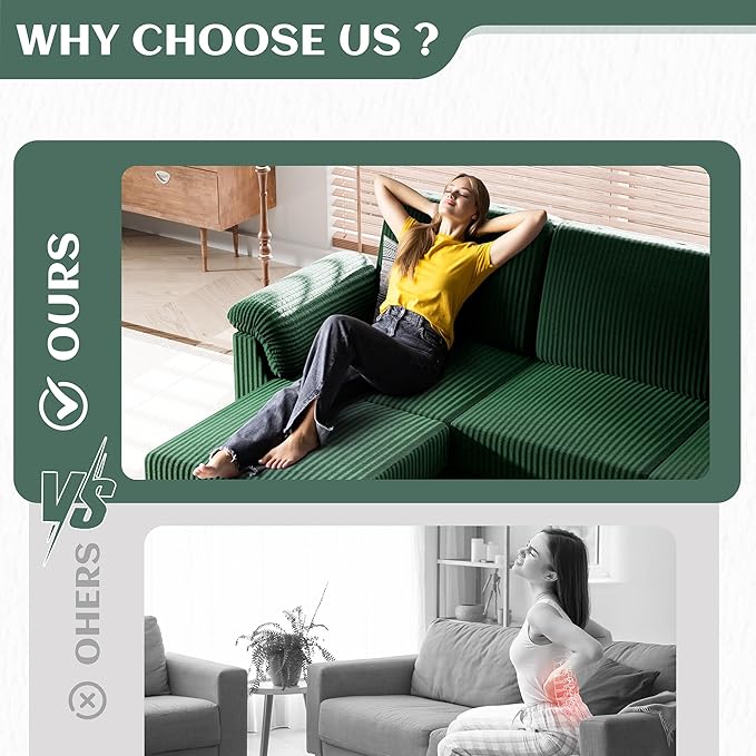Vongrasig 79" Convertible Sectional Couch Sofa