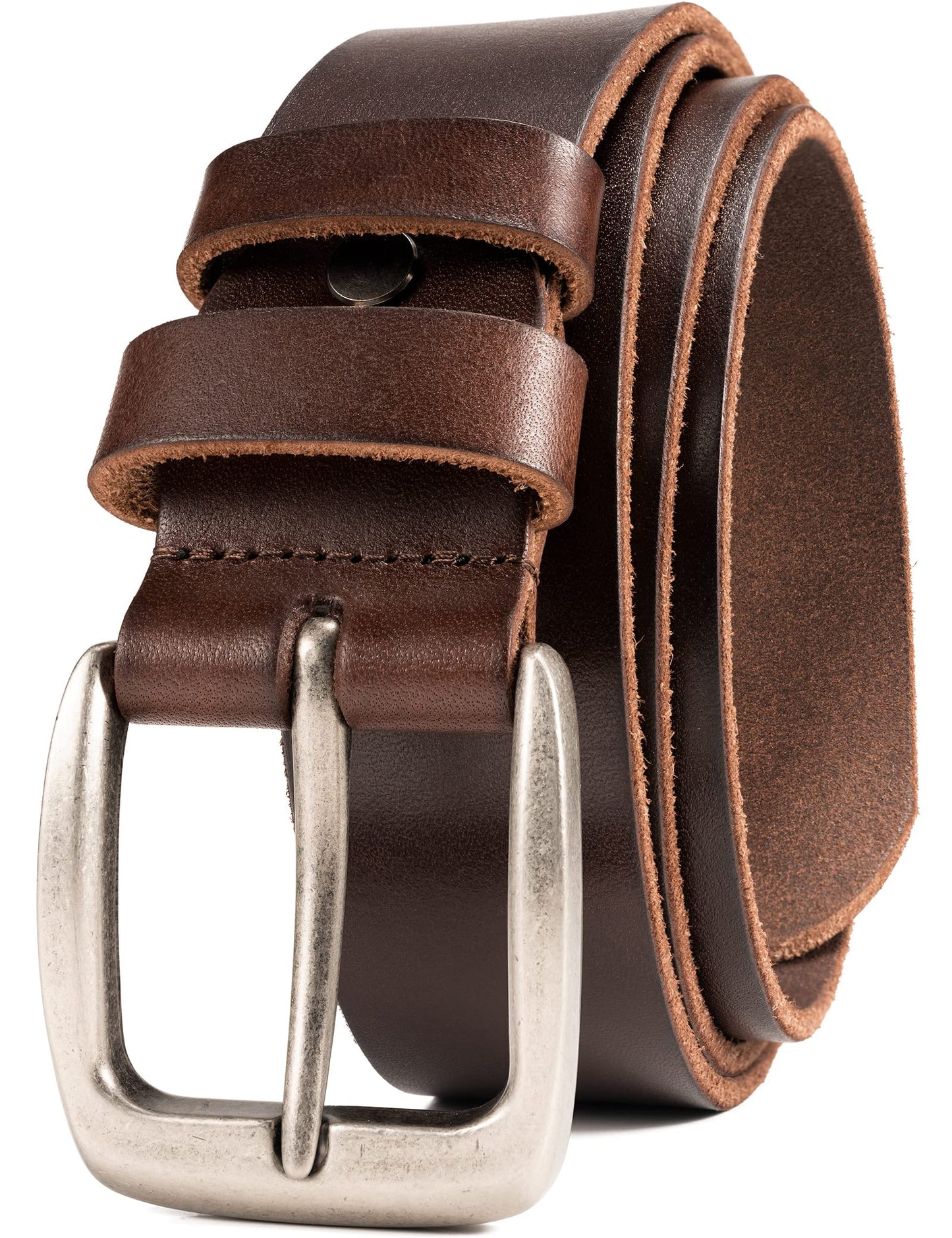 WOLFANT Leather Belt for Men,100% Italian Full Grain Real Solid Leather