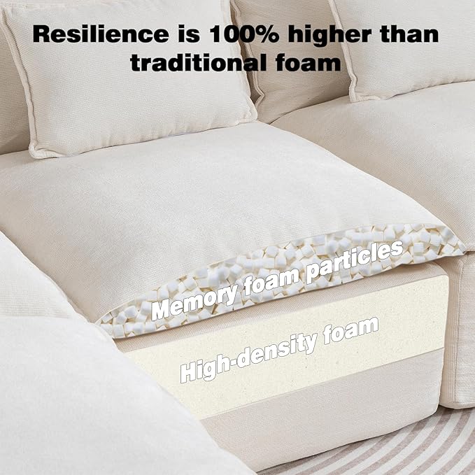 Boneless Couch Sectional Cloud Couch 102.3'' Oversized Modular Sectional Sofa
