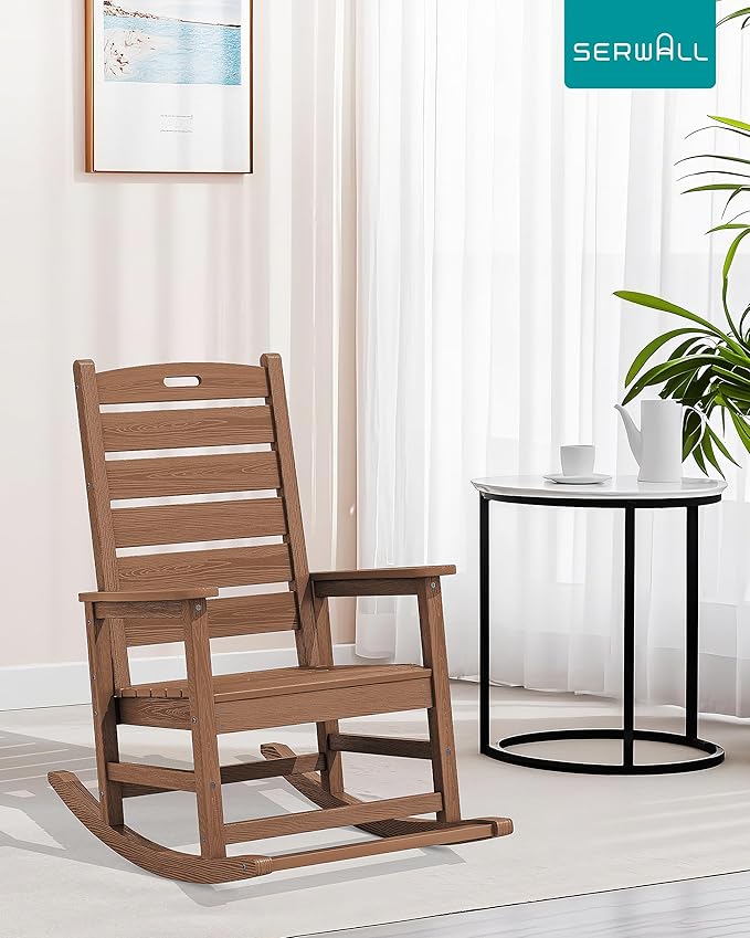 SERWALL Outdoor Rocking Chair, Oversized Rocking Chair