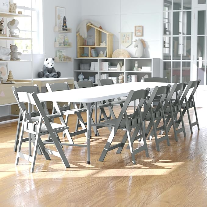Flash Furniture Hercules Set of 10 Kids Gray Resin Folding Chair
