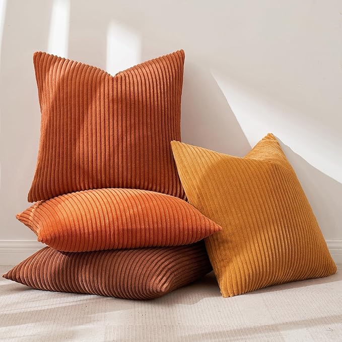 MIULEE Boho Farmhouse Throw Pillow Covers 18x18 Inch Set of 4 Mordern Nordic
