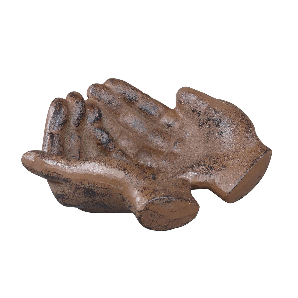 Creative Co-Op Cast Iron Hands Dish with Rust Finish