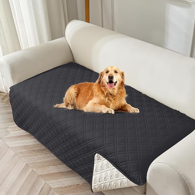 Genina Waterproof Couch Cover, Washable Anti-Slip 86.6 inch Sofa Covers