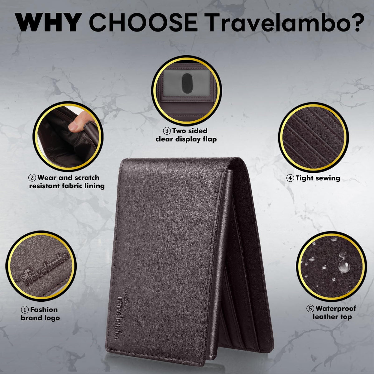 Wallet for Men, Premium Classic Mens Wallet Minimalist Slim Bifold Wallet, RFID Blocking Wallet with 10 Credit Card, 2 ID Window and 2 Cash Slots, Leather Compact Wallet, Front Pocket Card Holder