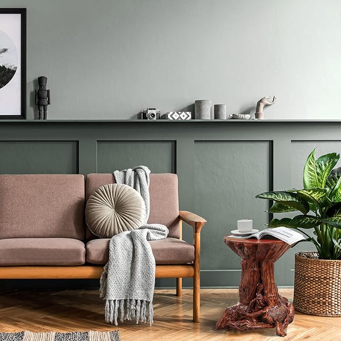 Aotea Crafts Rustic Azalea Tree Stump/Root End Table | Unique Wood Root Log