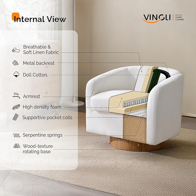 VINGLI 360°Swivel Accent Chairs Set of 2