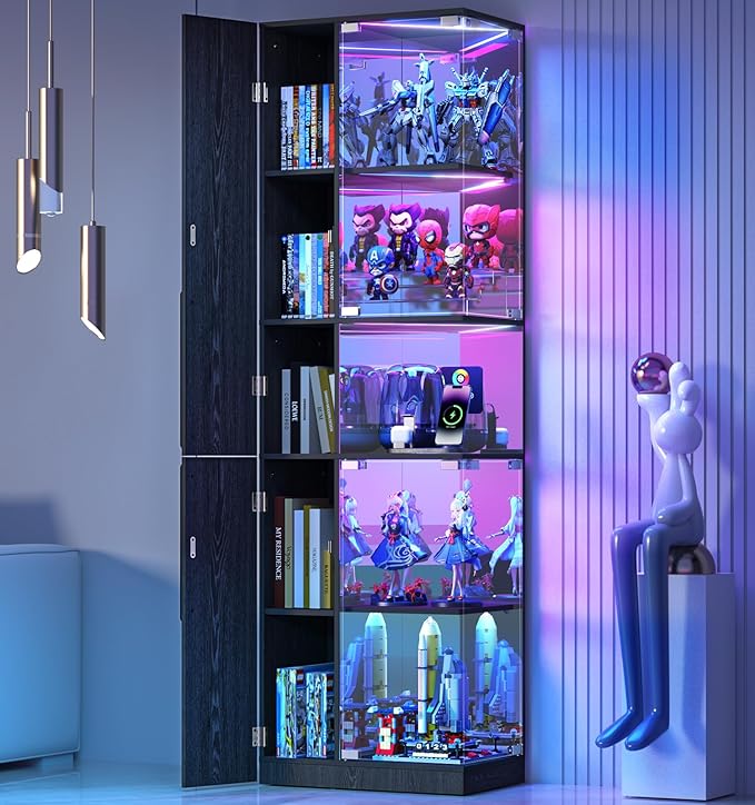 VersionTECH. Glass Display Cabinet