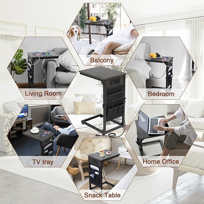 AMHANCIBLE C Shaped End Table