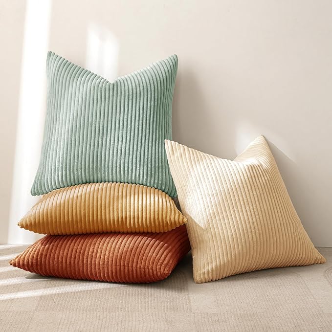 MIULEE Boho Farmhouse Throw Pillow Covers 18x18 Inch Set of 4 Summer Modern