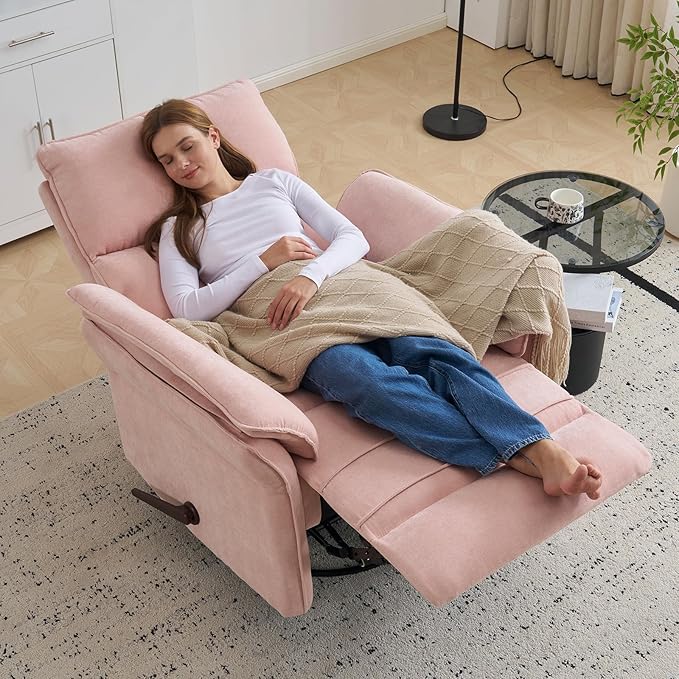 Oversized Recliner Chair, Chenille Glider Rocking Nursery Chair