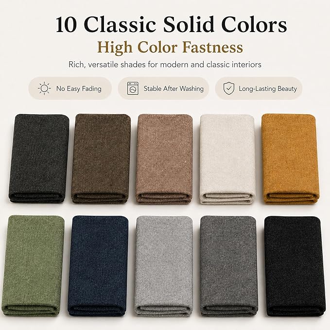 Mini Chenille Linen Blend Upholstery Fabric by the Yard, 57 Inch Wide Soft