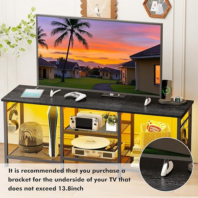 YGEOMER Black Entertainment Stand