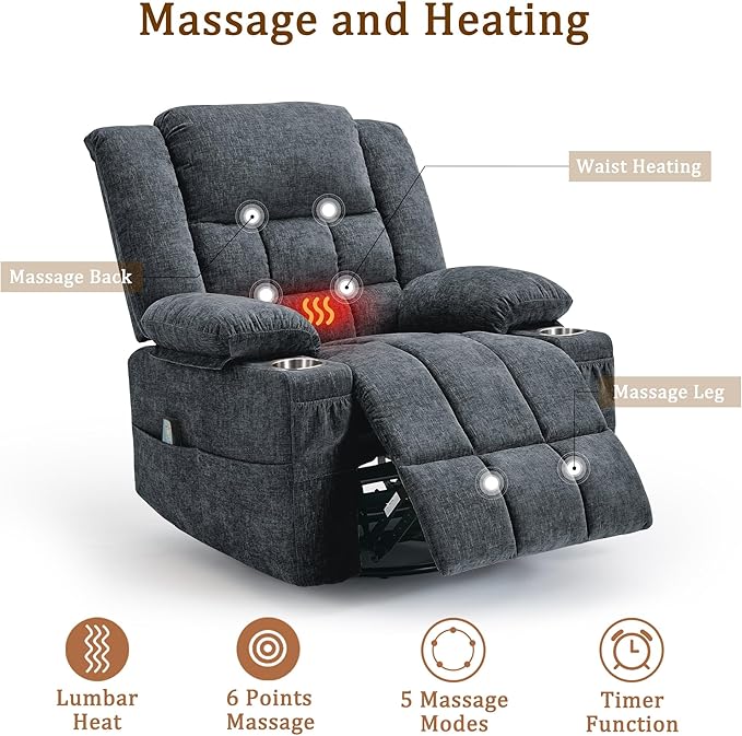 Korser 360° Swivel Rocker Recliner