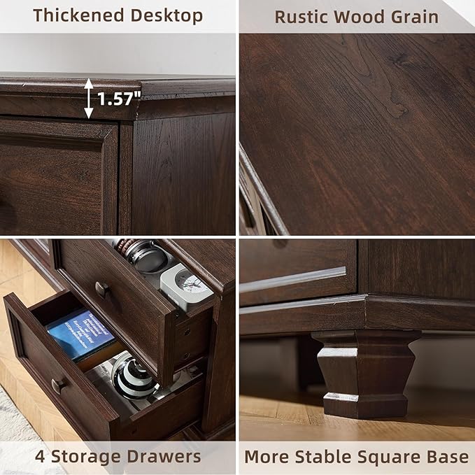 SAVOR LIFE Farmhouse TV Stands for Living Room, Wood TV Console