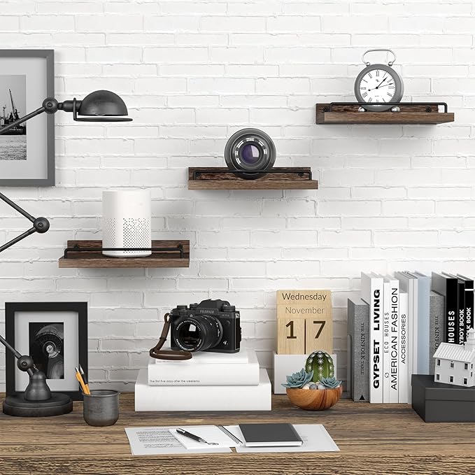 RYOFOBETTO Small Floating Shelf, 6 X 9 Inches Farmhouse Wall Shelves