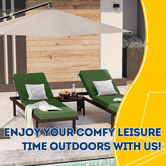 AAAAAcessories Outdoor Chaise Lounge Cushions, Waterproof Patio Furniture