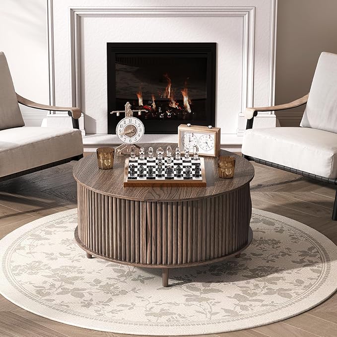 SULIVES Round Coffee Table