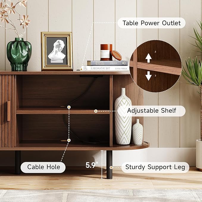 ONBRILL 70.8" TV Stand with Power Outlet