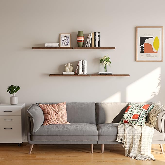 YUFLINX 23’’Rustic Brown Floating Shelves