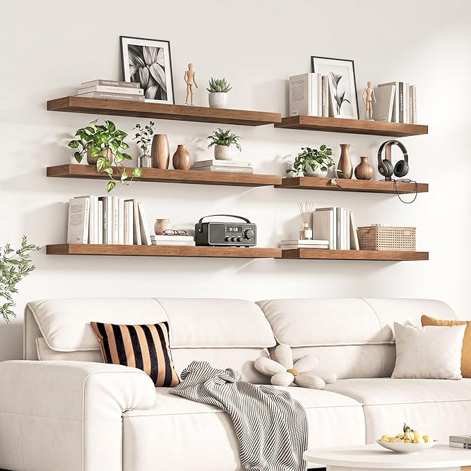 Fun Memories 55Inch Long Floating Shelves, 8 Inch Deep Shelves