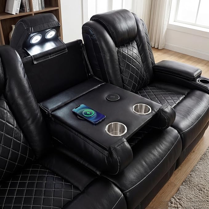 3-Piece Leather Power Recliner Sofa Set
