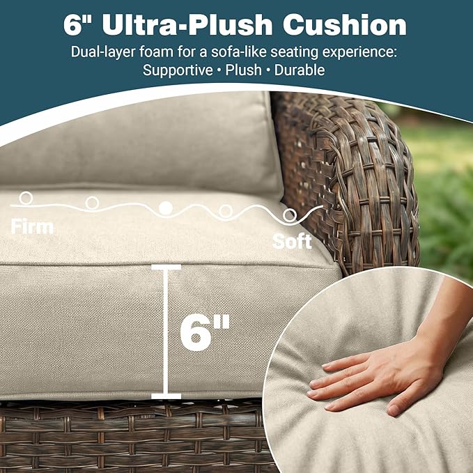 Patio Furniture Set, High Back Swivel Rocker Chairs, Weather Resistant Olefin