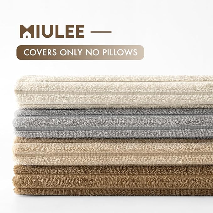 MIULEE Boho Farmhouse Throw Pillow Covers 18x18 Inch Set of 4 Neutral Rustic