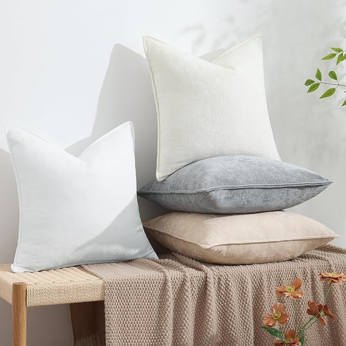 decorUhome Summer Couch Euro Sham Throw Pillow Covers 26x26 Set of 2,
