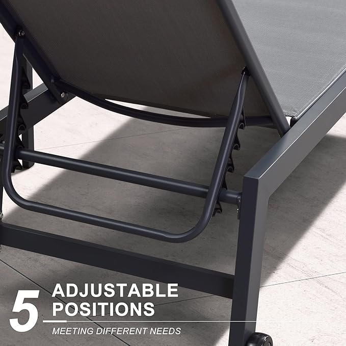 PURPLE LEAF Patio Chaise Lounge Set 4 Pieces Aluminum Outdoor Lounge Chairs