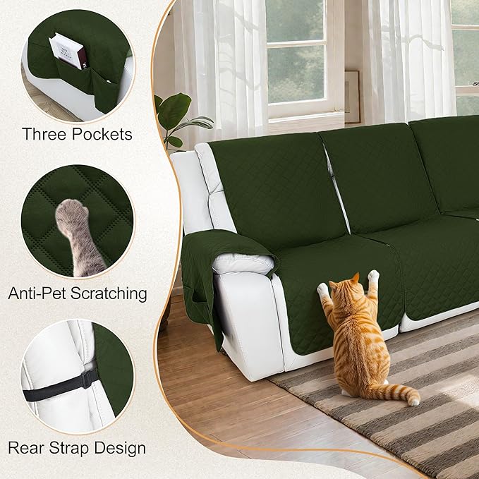 HDCAXKJ Reclining Sectional Couch Covers L Shape Recliner Sofa Middle Console