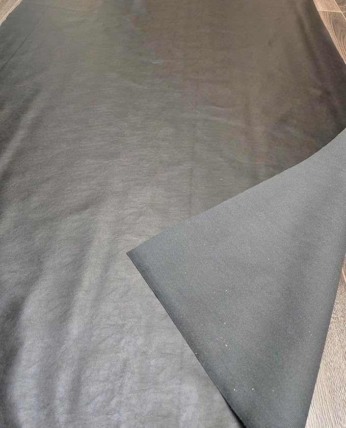 NAT Leathers | Black Soft Faux Vegan Leather PU | 4 Yard Cut by The Yard |