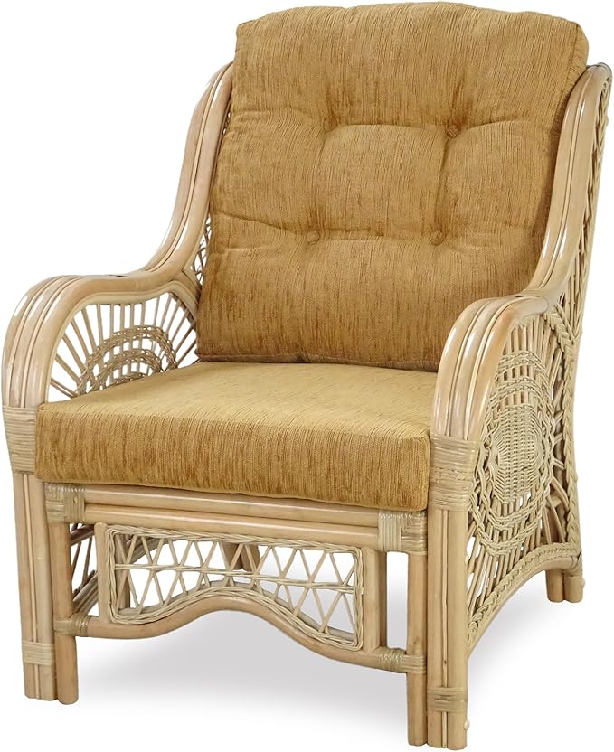 Malibu Lounge Living Accent Armchair Natural Rattan Wicker Handmade Design