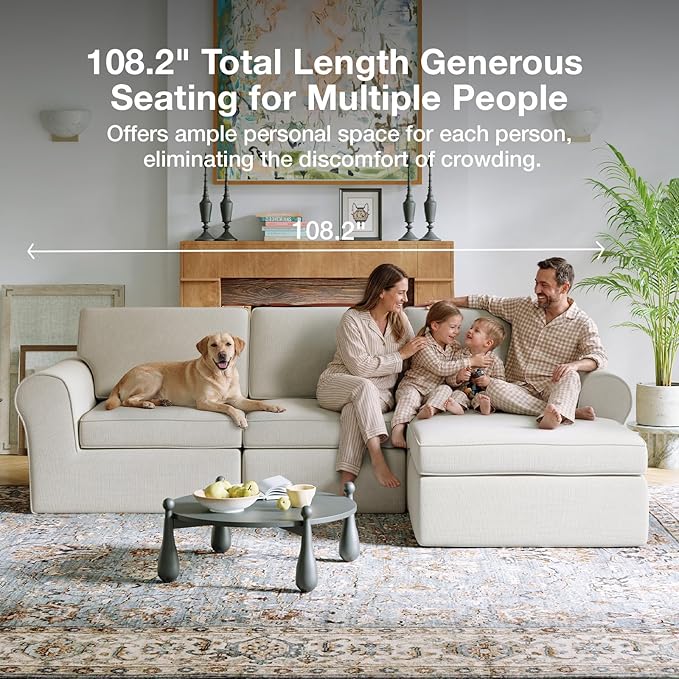 Novilla 108" Modular Sectional Sofa, Modular Sectional Couches