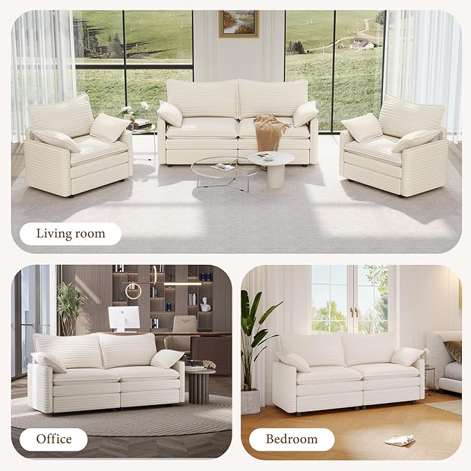 Vesgantti 74" Loveseat Sofa for Living Room, Comfy Cloud Couch Deep Seat
