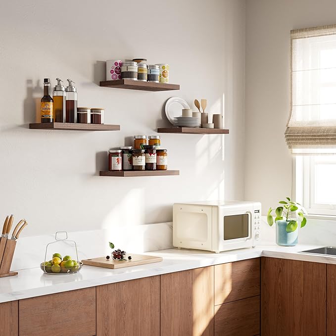 YUFLINX 16’’Rustic Brown Floating Shelves