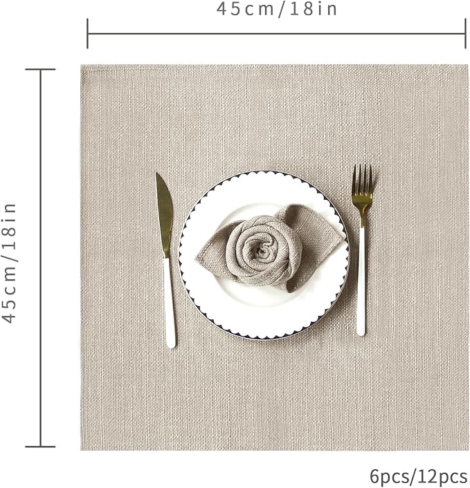BALCONY & FALCON Cloth Napkins Set of 12 Washable Linen Napkins Absorbent