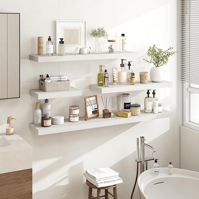 Acovy 48 Inch Floating Shelves, Wooden Shelves