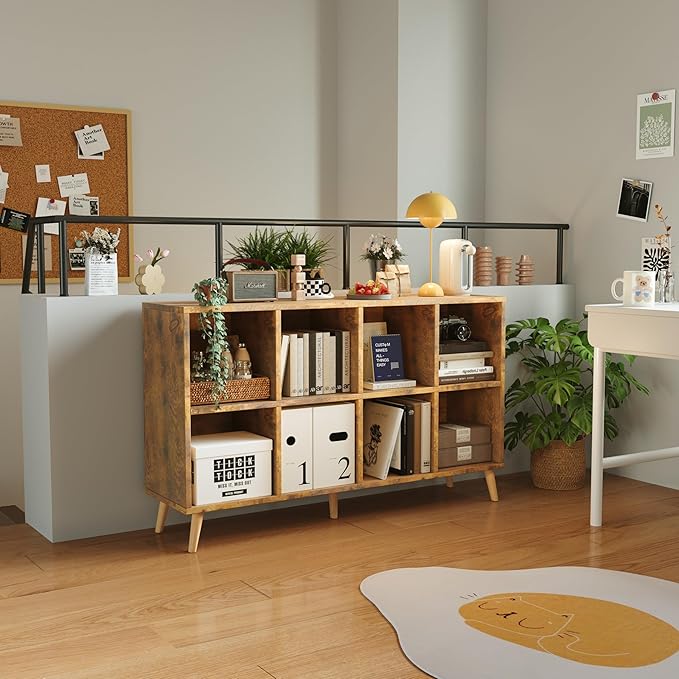 8-Cube Bookshelf 2 Tier Retro Bookcase