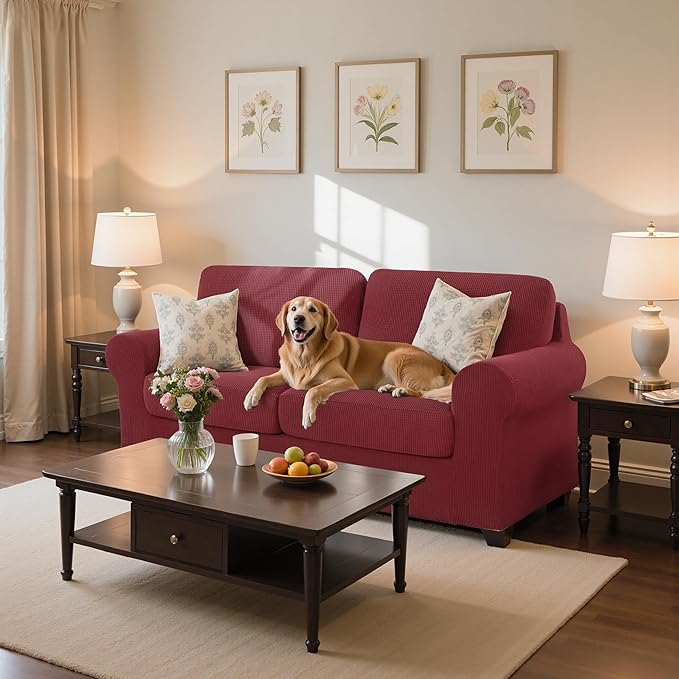 SUBRTEX 5 Pieces Stretch Sofa Slipcover Sets Couch Cover Sets Backrest Cushion