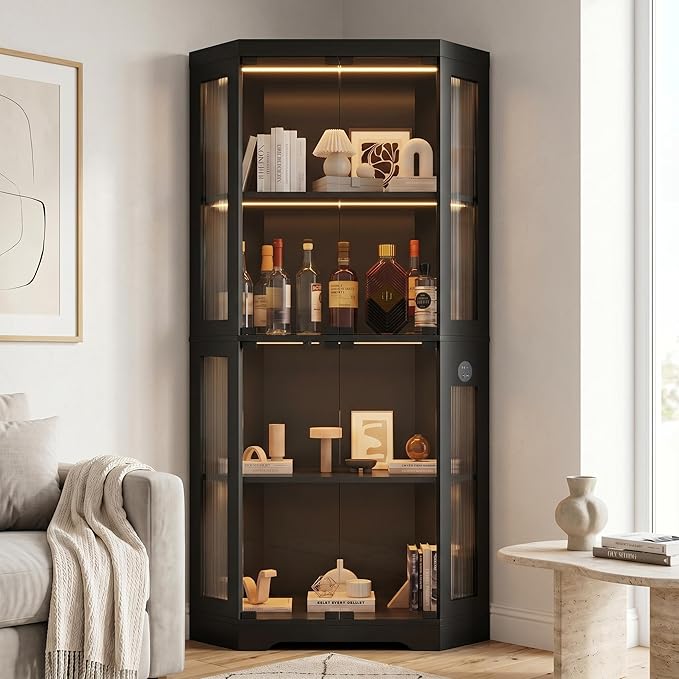 GarveeHome Corner Display Cabinet